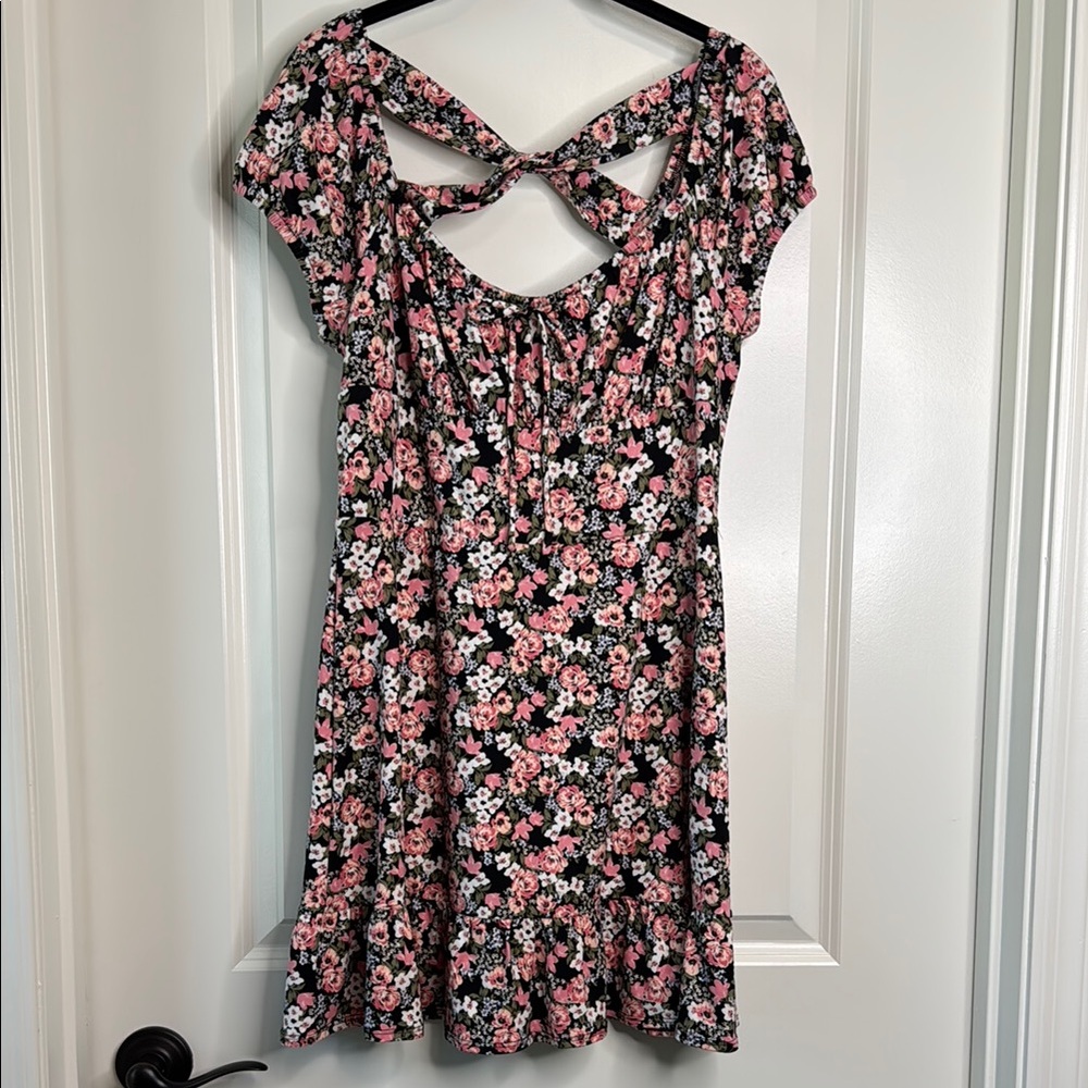 The General Good Rebyl Knit Floral Criss Cross Back Dress